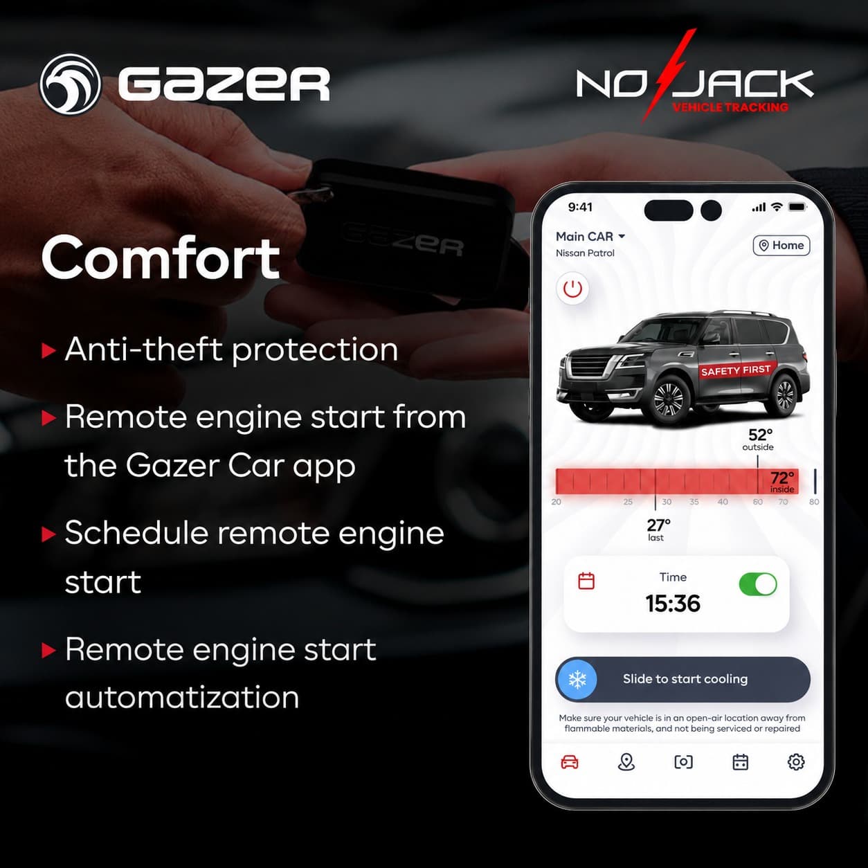 Gazer comfort — remote engine start from the app